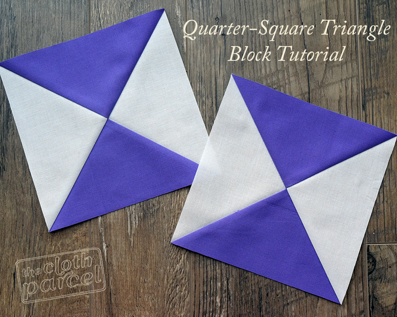 Make This Quarter Square Triangle Block Tutorial The Cloth Parcel